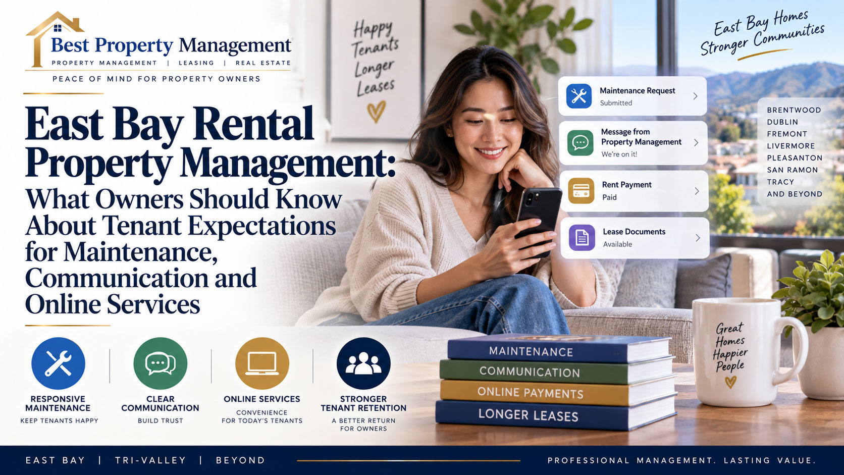 East Bay Rental Property Management: What Owners Should Know About Tenant Expectations for Maintenance, Communication and Online Services